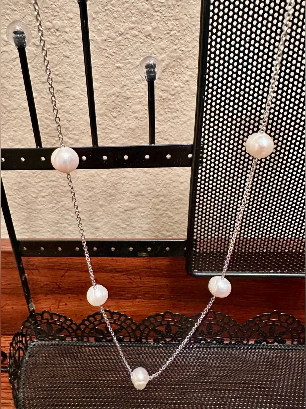 Stainless Steel White Bead Necklace